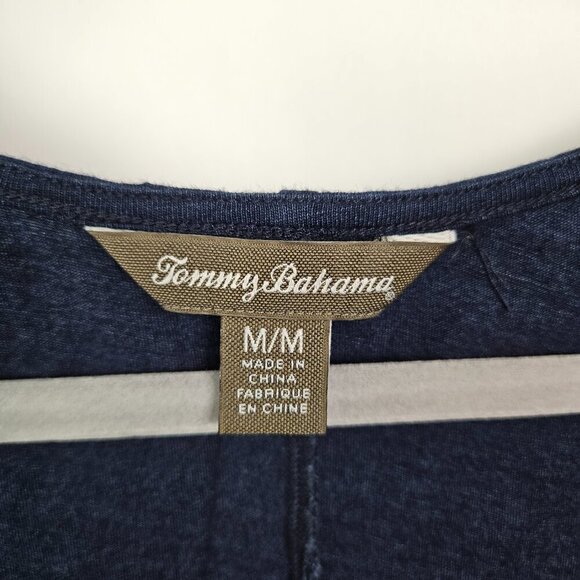 Tommy Bahama Linen Sleeveless Shift Tank Dress Navy Blue Palm Print M - Picture 5 of 7